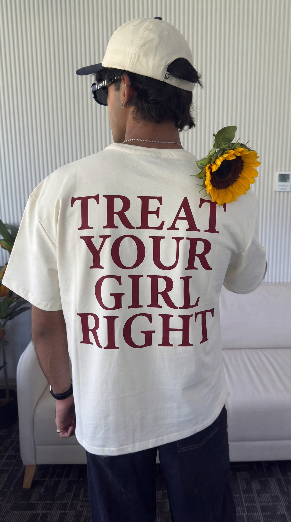 Treat Her Right oversized T-shirt, front view