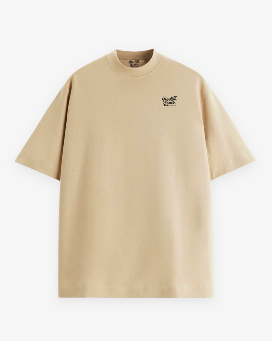 Basics - Beige oversized T-shirt, front view