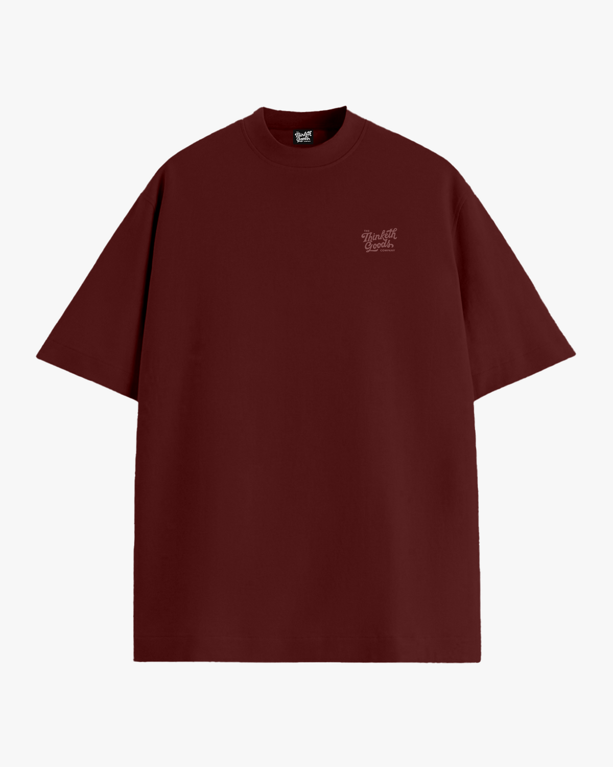 Basics - Garnet Maroon oversized T-shirt, front view