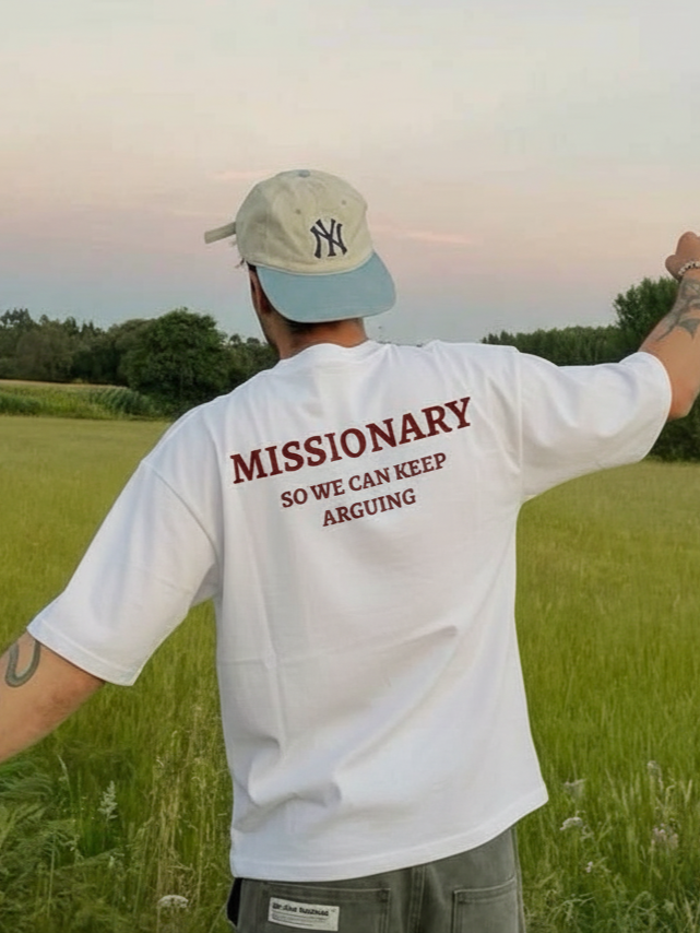MISSIONARY oversized T-shirt, front view