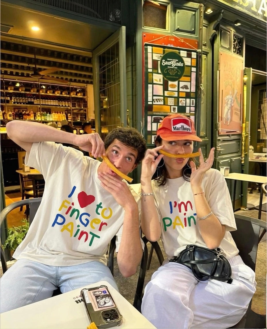 Finger Paint Tee Combo oversized T-shirt, front view