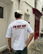 I'M NOT SHY oversized T-shirt, front view