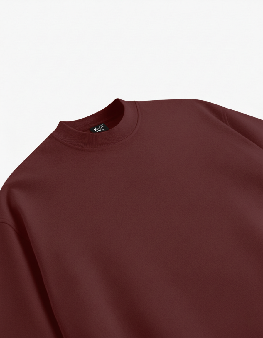 Essentials - Maroon oversized T-shirt, detail view 2