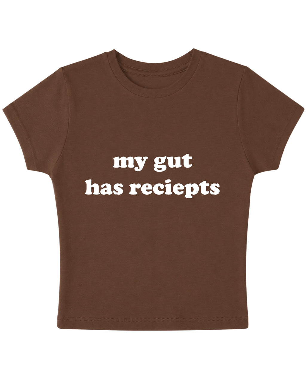 my gut has receipts baby tee, detail view 2