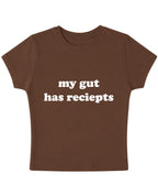 my gut has receipts baby tee, detail view 2
